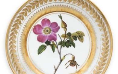 A Porcelain Dinner Plate, Yusupov Manufactory, dated 1826