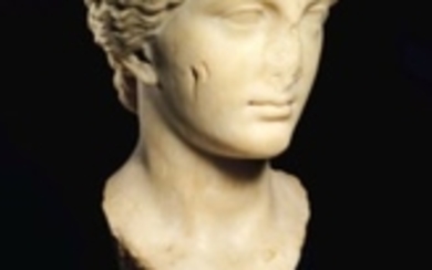A ROMAN MARBLE PORTRAIT HEAD OF THE EMPRESS LIVIA, JULIO-CLAUDIAN, CIRCA 1ST CENTURY A.D.