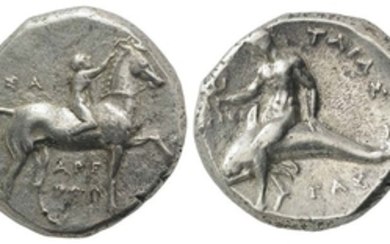 Southern Apulia, Tarentum, c. 302-280 BC. AR Nomos (21mm, 7.77g,...