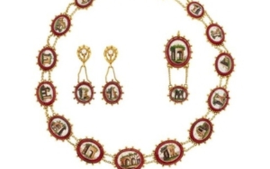 Suite of Antique Gold, Micromosaic and Seed Pearl Jewelry