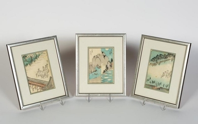 Three, Hiroshige "Souvenirs Of Edo" Woodblocks