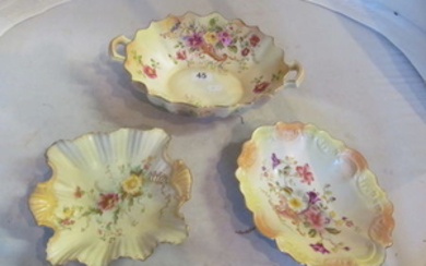 A Victorian 'Foxglove' cream ground bowl (slightly a/f) and other cream ground and floral Carlton Ware