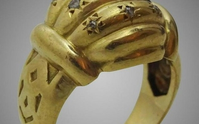 Vintage French 18 karat Gold and Diamond Ring