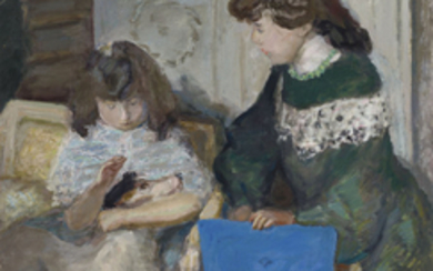 Pierre Bonnard (1867-1947), Jeunes filles au chien (Deux des filles d’Alexandre Natanson)