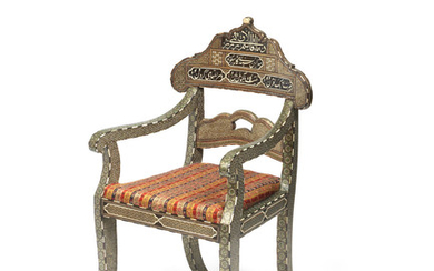 A Qajar katamkari child's chair, Persia, 19th Century