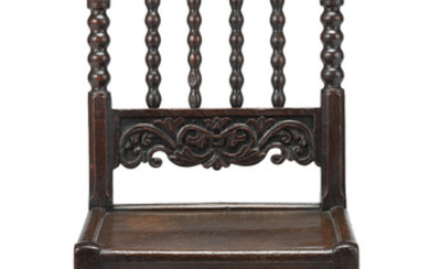 A Charles II joined oak spindle-back chair, Yorkshire, circa 1680