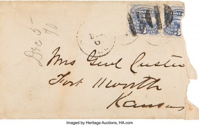 47045: General George Custer Hand Addressed Cover. 5.25