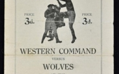 1954 WESTERN COMMAND V WOLVERHAMPTON WANDERERS AT VICTORIA ROAD OSWESTRY FRIENDLY MATCH THURSDAY 7 OCTOBER 1954 FAIR GOOD