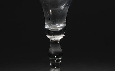 A baluster wine glass, circa 1710-20