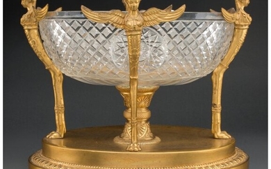 A Baccarat-Style Gilt Bronze Mounted Cut Glass C