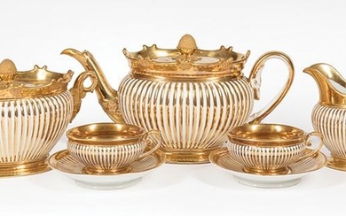 Paris Gilt-Decorated Porcelain Tea Service