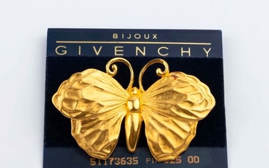 70s GIVENCHY gilt butterfly brooch
