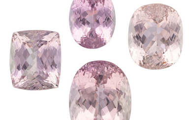Unmounted Kunzite The lot includes an oval-shaped kunzite measuring...
