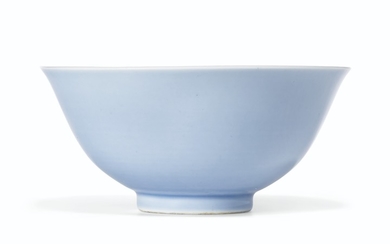 A CLAIR-DE-LUNE-GLAZED BOWL, YONGZHENG SIX-CHARACTER MARK IN UNDERGLAZE BLUE WITHIN A DOUBLE CIRCLE AND OF THE PERIOD (1723-1735)
