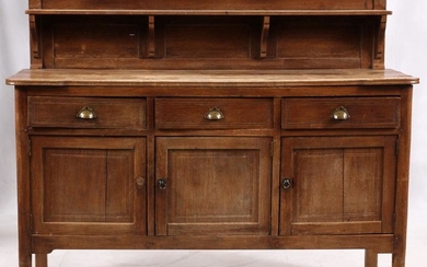 INDONESIAN STYLE SIDEBOARD, H 37.5", W 63", D 21"