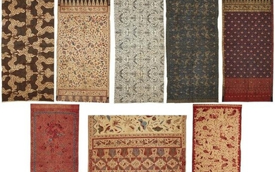 (8) vintage Indonesian Batik textiles