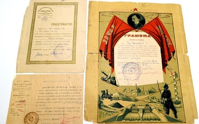 Set of Three GPU documents prior WWII with Baria