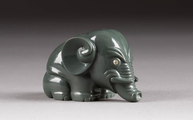 A HARDSTONE MODEL OF AN ELEPHANT Russian, early 20th