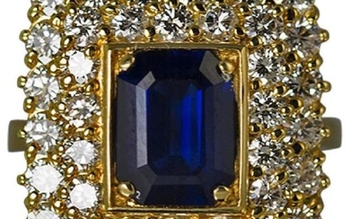 Keith Davis Sapphire Diamond Gold Ring