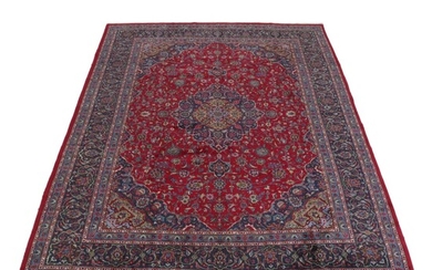 9'8 x 13' Hand-Knotted Persian Kashmar Room Sized Rug, 1970s