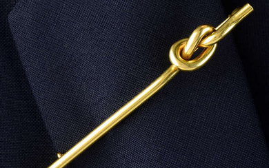 A 1970s 18ct gold 'Lover's Knot' brooch, by Cartier.