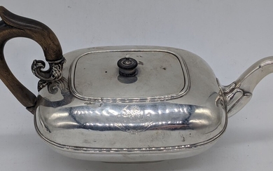 A 19th century Dutch silver teapot, maker TGB, lion...