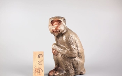 A Cast Iron figurine of a Japanese monkey (1) - Cast iron - Japan - Shōwa period (1926-1989)
