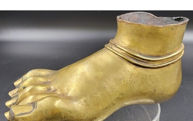 A Chinese Gilt Bronze Buddha Foot Possible 18th C