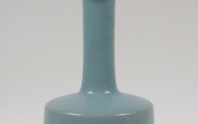 A Chinese Ru ware style vase with slender neck...