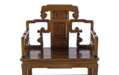 A Chinese hardwood armchair, 19th century
