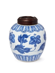 A Chinese porcelain jar, 18th century, painted...