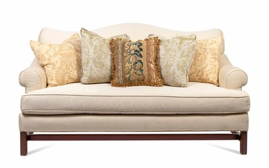 A Chippendale Style Camelback Sofa Height 36 3/4 x