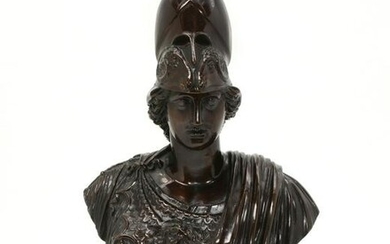 A Continental bronze bust of Athena Giustiniani