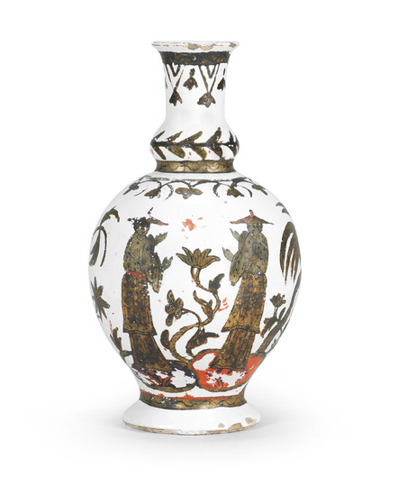 A Dorotheenthal faience vase, circa 1720