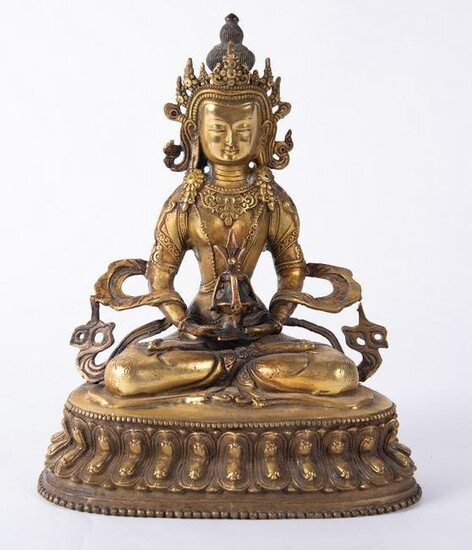 A Fine Antique Tibetan Bronze Buddha