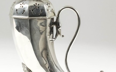 A George V Silver Horn Pattern Sugar Caster in...