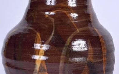 A HUGO GUINNESS STUDIO POTTERY VASE, formed with