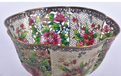 A LATE 19TH CENTURY CHINESE PLIQUE A JOUR RETICULATED ENAMEL...