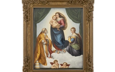 A Large KPM Porcelain Plaque; The Madonna di San