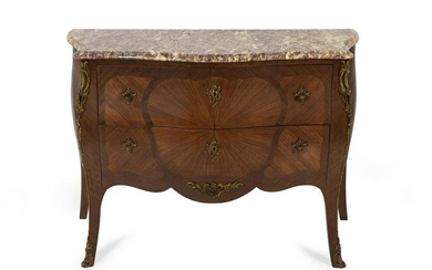 A Louis XV Style Bombe Commode Height 34 x width 48 x