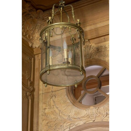 A Louis XVI style ormolu hall lantern. XIXth century