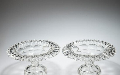 A PAIR OF 19TH CENTURY CUT-GLASS TABLE CENTRES, PROBABLY IRISH
