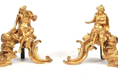 A PAIR OF FRENCH 19th CENTURY ORMOLU FIGURAL CHENE