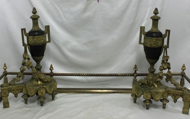 A PAIR OF FRENCH GILT-BRONZE CHENET