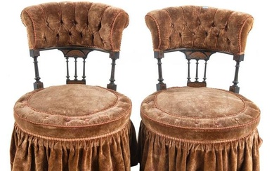 A Pair of Aesthetic Movement Boudoir Chairs
