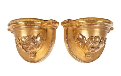 A Pair of Continental Giltwood Wall Brackets