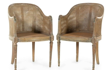 A Pair of Louis XVI Style Bergeres
