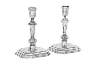 A Pair of Queen Anne Silver Candlesticks by Jacob Margas, London, 1709