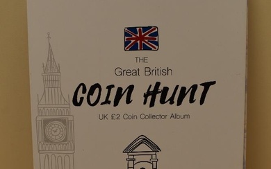 A Queen Elizabeth II The Great British Coin Hunt, UK Two Pound Coin Collectors Album 45 coins in