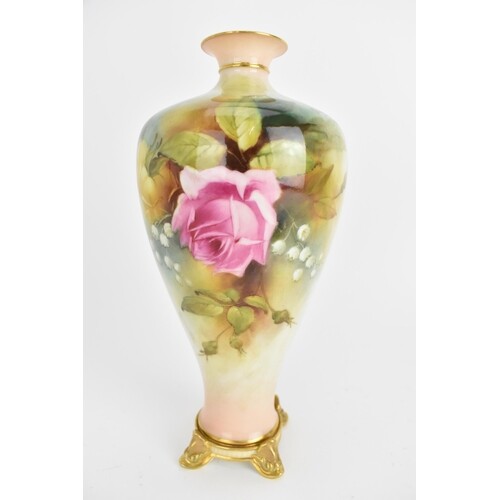 A Royal Worcester china vase painted by Frederick James Bray...